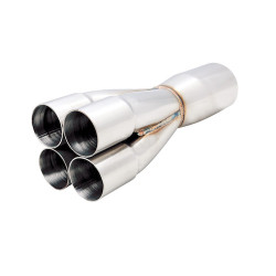 Stainless Steel 4-1 Collector, From 4 x 1-3/4″ To Single 3″