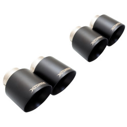 XForce 4" Twin Quad Tips for FORD MUSTANG 2018- GT FASTBACK 5.0L, black