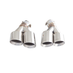 Twin 4" Quad Tips (For Xforce system, will not fit OEM) for CHEVROLET CAMARO 2016- SS GEN 6