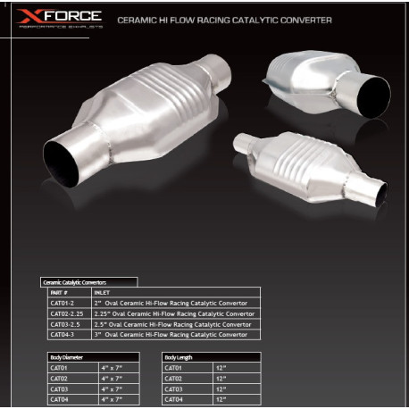 Univerzálne katalyzátory 2.5" Ceramic High-Flow Racing Catalytic Converter (100cell) - Oval | race-shop.sk