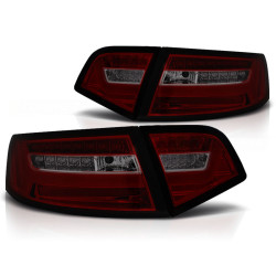 LED PÁS ZADNÉ SVETLÁ ČERVENÉ TMAVÉ SEQ pre AUDI A6 08-11 SEDAN