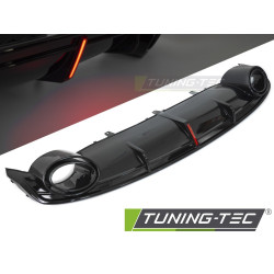 Difúzor dvojitý výstup GLOSSY BLACK s LED brzdovým svetlom SPORT STYLE pre AUDI A7 C7 10-14
