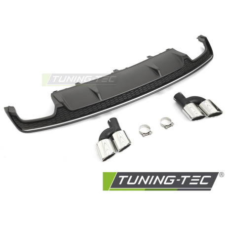 Body kit a vizuálne doplnky Difúzor s dvojitým výstupom strieborný čierny športový S štýl pre AUDI A7 C7 14-18 | race-shop.sk