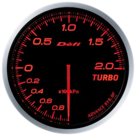 Budíky DEFI DEFI ADVANCE gauge, boost pressure 0 - 2 BAR, amber red | race-shop.sk