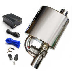 RACES Centre muffler with exhaust cutout valve - 63.5mm (2.50")