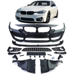Športový Predný nárazník + lip spojler pre BMW 3 Series F30 F31 F80 11-19 NEKOMPLETNÉ