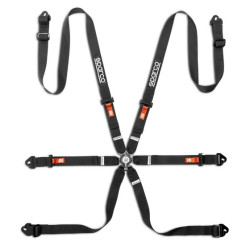 FIA 6 bodové športové bezpečnostné pásy SPARCO COMPETITION H-2 PU my2026 2" (50mm), čierna