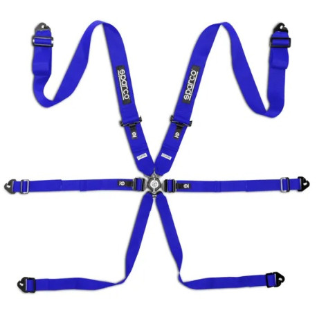 Bezpečnostné pásy a príslušenstvo FIA 6 bodové športové bezpečnostné pásy SPARCO COMPETITION H-3 PD STEEL my2026 3" (76mm), modrá | race-shop.sk