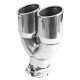 S dvoma výstupmi Koncovka výfuku RACES INOX 2x76mm, vstup 76mm - Lesklá | race-shop.sk