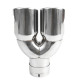S dvoma výstupmi Koncovka výfuku RACES INOX 2x76mm, vstup 76mm - Lesklá | race-shop.sk