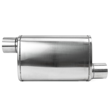 1x vstup / 1x výstup Nerezový stredový tlmič RACES 17, vstup/výstup 2" (51mm) | race-shop.sk