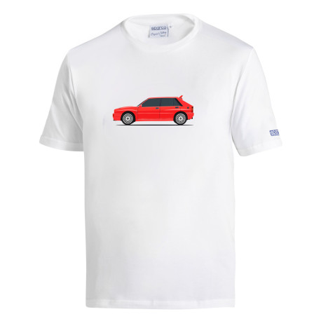Tričká Spacro T-shirt LANCIA HF DELTA INTEGRALE, white/red | race-shop.sk