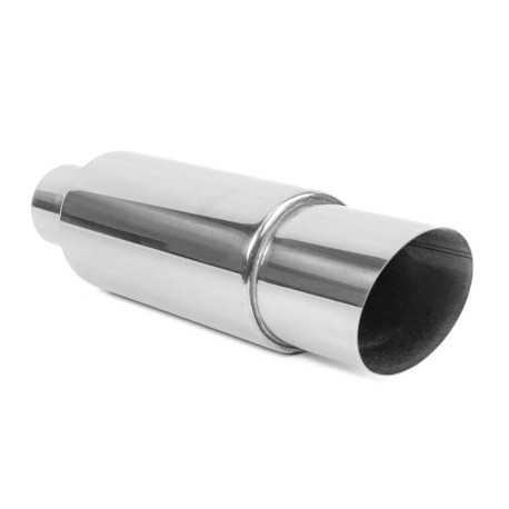 Okruhle - Jednostenné Tlmič RACES Chrome 89mm, vstup 3" (76mm) | race-shop.sk
