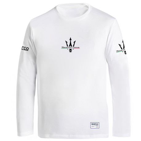 Tričká Tričko Sparco MASERATI CORSE dlhý rukáv, biela | race-shop.sk