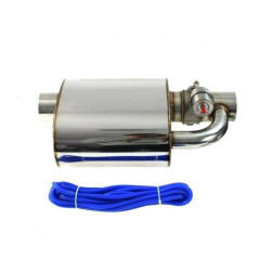 RACES Centre muffler with exhaust cutout valve - 63.5mm (2.50")