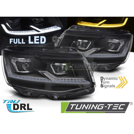 Osvetlenie SVETLOMETY FULL LED ČIERNE CHROMOVANÉ SEQ DRL vhodné pre VW T6 15-19 | race-shop.sk