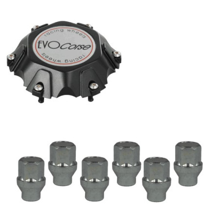 Hliníkové disky EVO Corse Fixing Kit DakarZero Cap + Lug Nuts M12×1.50 (6×139.7) (Brushed Badge) | race-shop.sk