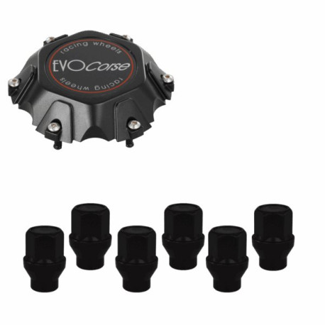 Hliníkové disky EVO Corse Fixing Kit DakarZero Cap + Lug Nuts M12×1.50 (6×139.7) (Black Badge) | race-shop.sk