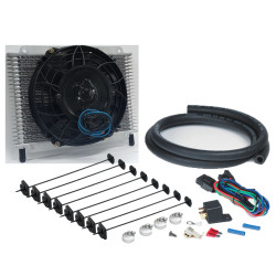Trans Cooler Kit 23 Plate & 8" Fan Combo 12V