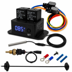 Digital Thermatic Twin Fan Switch with 1/8"" NPT Thermal Sensor Kit