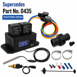 Digital Thermatic Twin Fan Switch with 1/4"" NPT Thermal Sensor Kit with 35mm Inline Adaptor