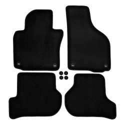 Prémiové čierne velúrové autokoberce pre VOLKSWAGEN Golf VI 2009-2012 4 kusy