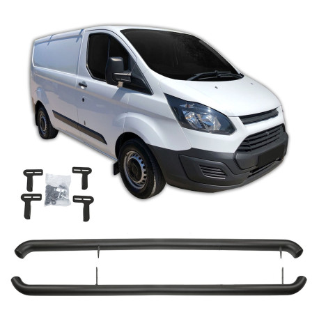 Bočné nášľapy Bočné rámy z nehrdzavejúcej ocele pre Ford Transit Custom 2013-2023 (Čierna) | race-shop.sk