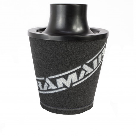 Univerzálne filtre Univerzálny športový vzduchový filter Ramair s ALU hrdlom (čierna/ strieborná) | race-shop.sk
