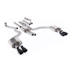 Milltek Cat-back exhaust resonated for Audi A6 3.0TFSI V6 (C7.5) (non-GPF) 2015-2018 - Cerakote black tips