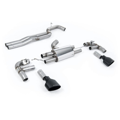 Výfukové systémy Milltek Milltek Cat-back exhaust (loudest) for Audi RS3 Saloon/Sedan 400PS (non-GPF) 2017+ - Cerakote black tips | race-shop.sk