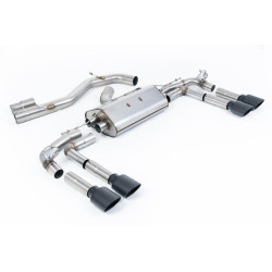 Milltek GPF-back exhaust (louder) for Audi S3 2.0TFSI Quattro Saloon/Sedan 310PS & 333PS (8Y) (GPF) 2020+ - Cerakote black tips