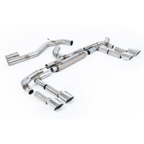 Výfukové systémy Milltek Milltek Cat-back exhaust (loudest) polished tips for Audi S3 2.0TFSI Quattro Saloon/Sedan 310PS (8Y) (non-GPF, Ovals) 2022+ | race-shop.sk