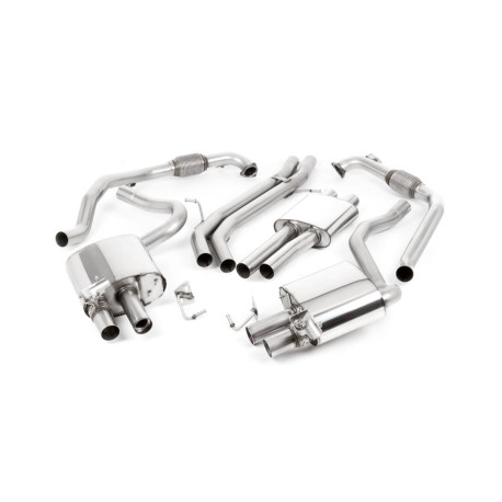 Výfukové systémy Milltek Milltek Cat-back exhaust resonated for Audi S4 3.0 Turbo V6 (B9) (non-GPF, Sport Diff) 2016+ - Cerakote black tips | race-shop.sk