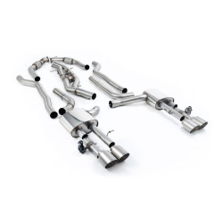 Milltek Cat-back exhaust (louder) twin brushed titanium tips for Audi S8 4.0 TFSI V8 Saloon/Sedan (D5) (non-GPF) 2020+