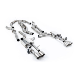 Milltek Cat-back exhaust resonated twin brushed titanium tips for Audi S8 4.0 TFSI V8 Saloon/Sedan (D5) (non-GPF) 2020+