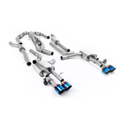 Milltek Cat-back exhaust resonated twin burnt/blue titanium tips for Audi S8 4.0 TFSI V8 Saloon/Sedan (D5) (non-GPF) 2020+