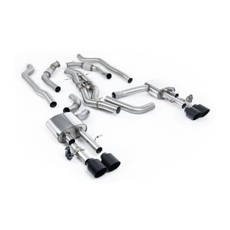 Výfukové systémy Milltek Milltek Cat-back exhaust (louder) for Audi S8 4.0 TFSI V8 Saloon/Sedan (D5) (non-GPF, SWB) 2020+ - Cerakote black tips | race-shop.sk
