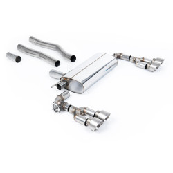 Milltek GPF-back exhaust for BMW 1 Series 128ti 5 Door 2021+ - Quad brushed titanium tips