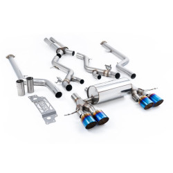 Milltek Cat-back exhaust resonated for BMW M2 Coupe (GPF) 2023+ - Burnt/blue titanium tips