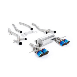 Milltek GPF-back exhaust for BMW M3 (G80/G81) S58 3.0 Turbo Touring/XDrive (GPF) 2020+ - Burnt/blue titanium tips