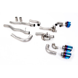 Milltek GPF-back exhaust valved for BMW M8 (F91/F92) 4.4l V8 Twin Turbo Coupe/Cabrio (GPF) 2020+ - Burnt/blue titanium tips