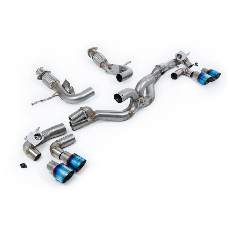 Výfukové systémy Milltek Milltek Cat-back exhaust for Chevrolet Corvette Stingray 6.2L V8 & E-Ray Hybrid (C8) (non-GPF) 2020+ - Burnt/blue titanium tips | race-shop.sk