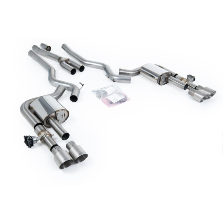 Výfukové systémy Milltek Milltek Cat-back exhaust non-resonated valved for Ford Mustang 2.3 EcoBoost (non-GPF) 2024+ - Brushed titanium tips | race-shop.sk