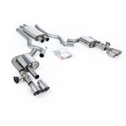 Milltek Cat-back exhaust resonated valved for Ford Mustang 2.3 EcoBoost (non-GPF) 2024+ - Brushed titanium tips