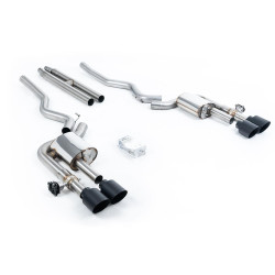 Milltek Cat-back exhaust (loudest) valved for Ford Mustang 5.0 V8 Dark Horse (non-GPF) 2024+ - Cerakote black tips