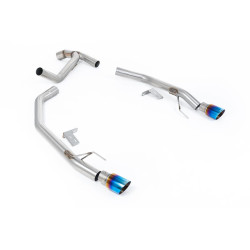 Milltek Axle-back exhaust for Ford Ranger 2.0TDCI 205PS Bi-Turbo Diesel (T9) (non-GPF) 2023+ - Burnt/blue titanium tips