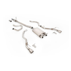 Milltek Downpipe-back exhaust for Ford Ranger 2.3 Turbo PHEV 281PS (T9) (non-GPF) 2023+ - Dual brushed titanium tips