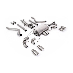 Milltek Cat-back exhaust resonated valved for Land Rover Defender 110 V8 425PS & 525PS (non-GPF) 2021+ - Brushed titanium tips