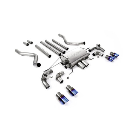 Výfukové systémy Milltek Milltek GPF-back exhaust (louder) valved for Land Rover Defender 110 5.0 V8 425PS & 525PS (GPF) 2021+ - Burnt/blue titanium tips | race-shop.sk