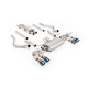 Milltek GPF-back exhaust resonated valved for Land Rover Defender 130 V8 425PS & 525PS (GPF) 2023+ - Burnt/blue titanium tips